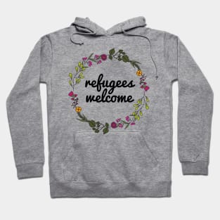 Refugees Welcome - Floral Hoodie